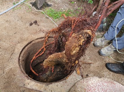 배관 내부를 세척하는 작업